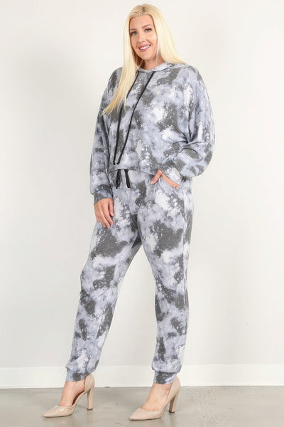 Tie Dye Print Pullover Hoodie And Sweatpants - AMIClubwear