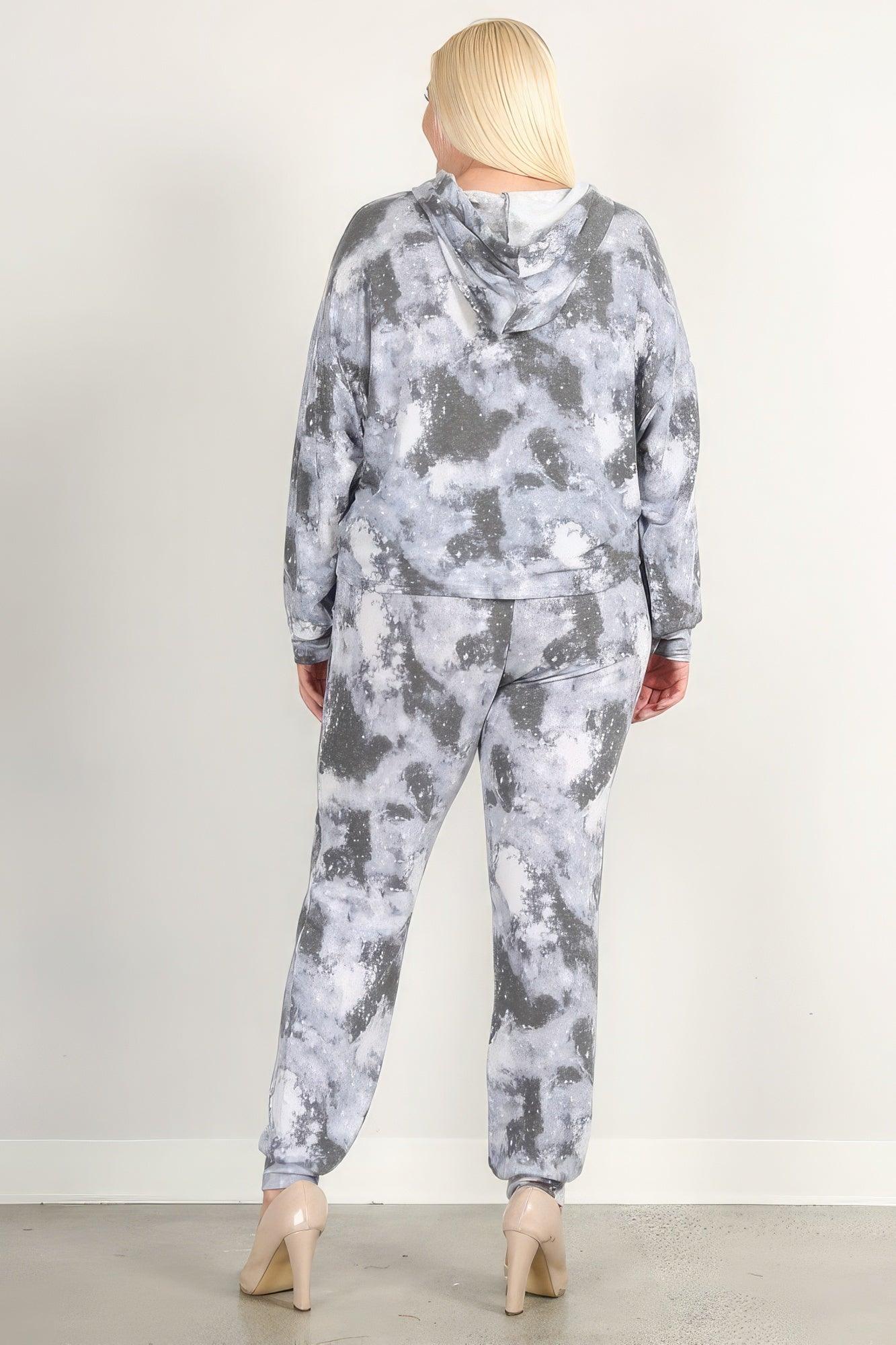 Tie Dye Print Pullover Hoodie And Sweatpants - AMIClubwear