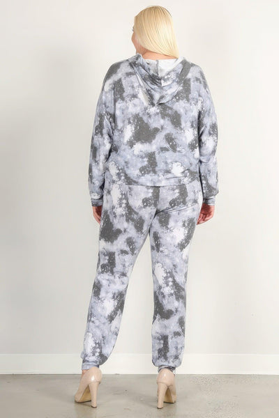 Tie Dye Print Pullover Hoodie And Sweatpants - AMIClubwear