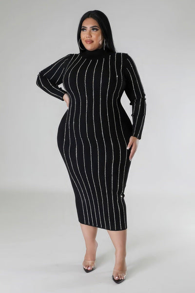 Turtle Neck Stretch Dress - AMIClubwear