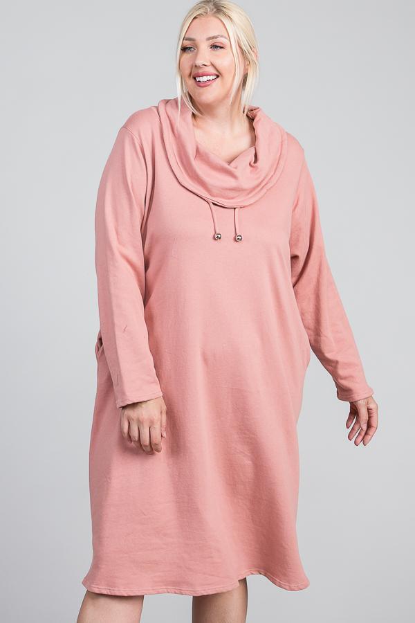 Turtleneck Hidden Pocket Long Sleeve Maxi Dress - AMIClubwear