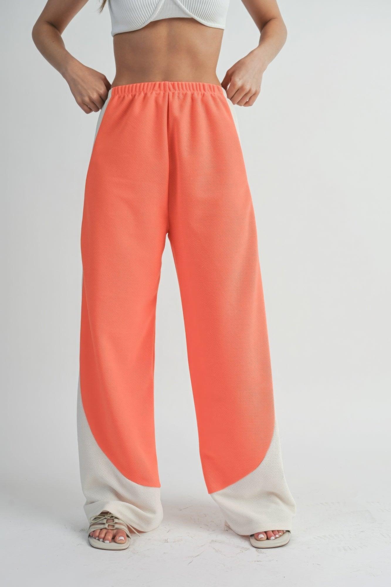 Two Toned Wide Leg Pants - AMIClubwear