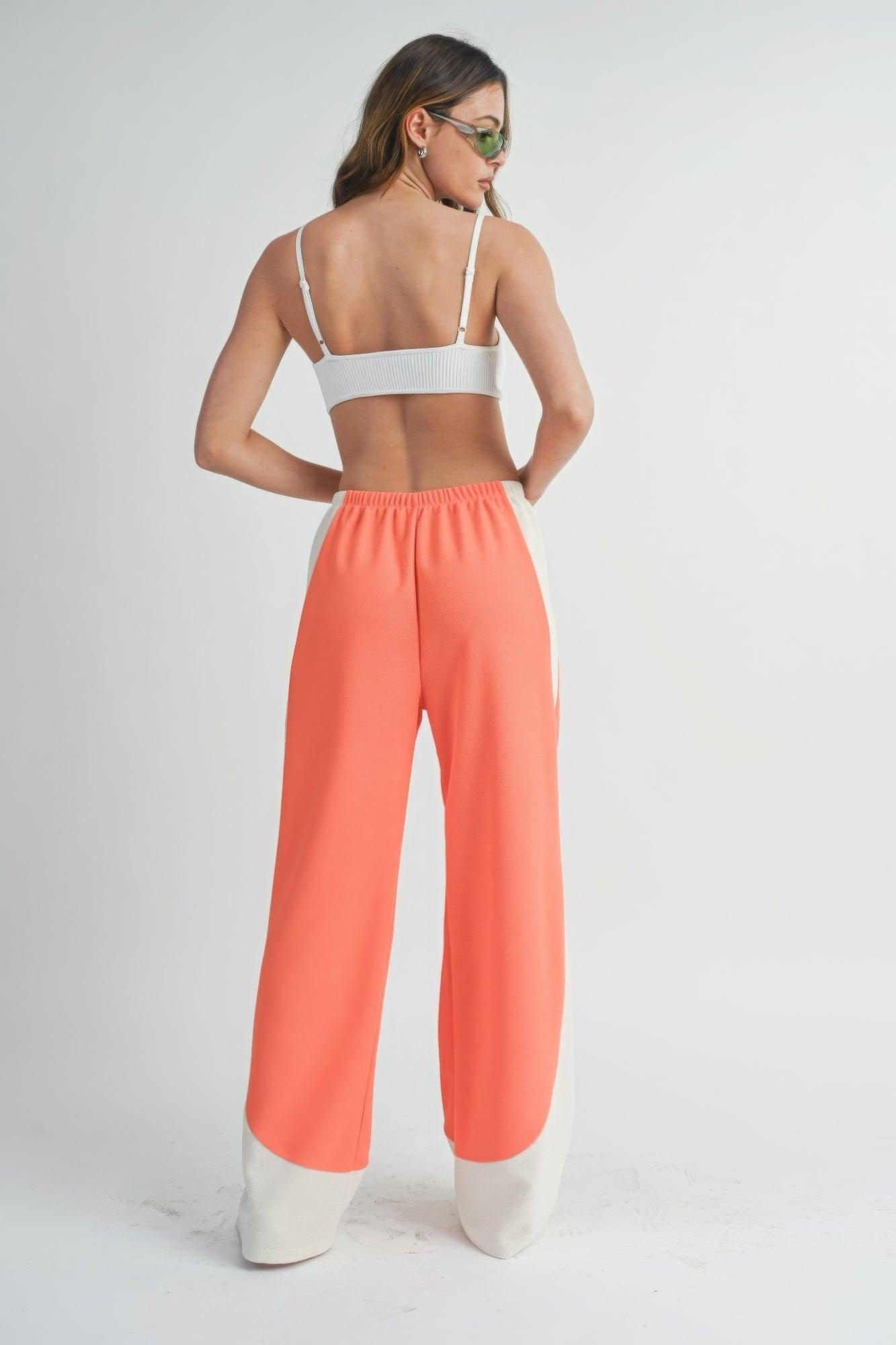 Two Toned Wide Leg Pants - AMIClubwear