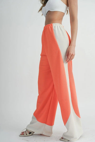 Two Toned Wide Leg Pants - AMIClubwear