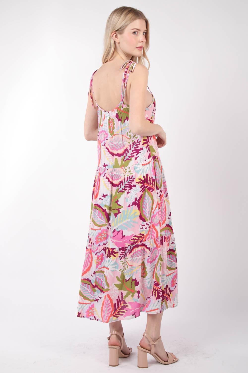 VERY J Tropical Printed Cami Midi Dress - AMIClubwear