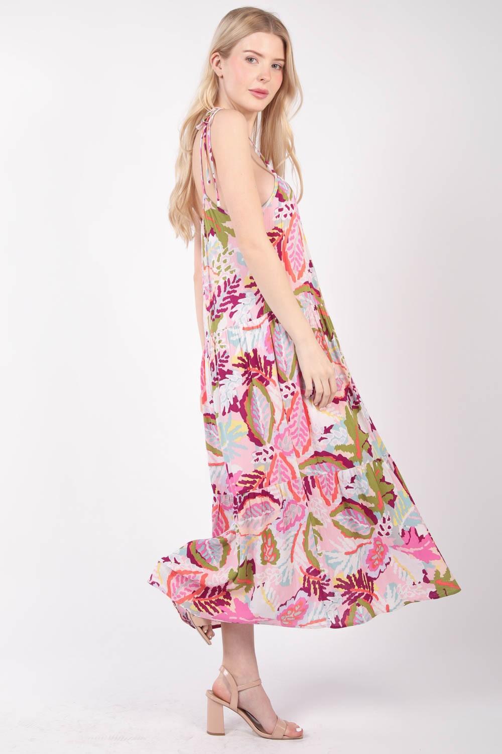 VERY J Tropical Printed Cami Midi Dress - AMIClubwear