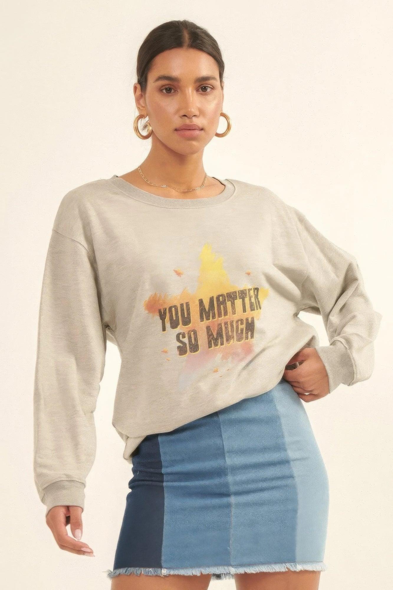 Vintage-style, Multicolor Star French Terry Knit Graphic Sweatshirt - AMIClubwear