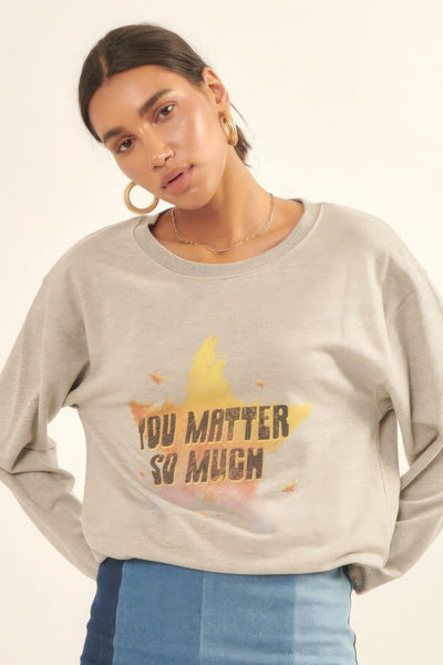 Vintage-style, Multicolor Star French Terry Knit Graphic Sweatshirt - AMIClubwear