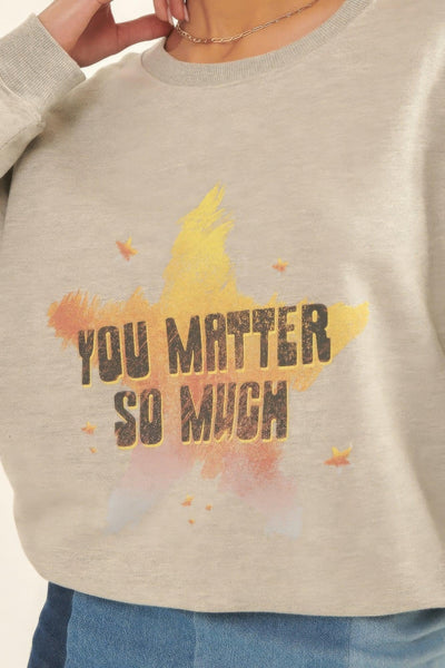 Vintage-style, Multicolor Star French Terry Knit Graphic Sweatshirt - AMIClubwear