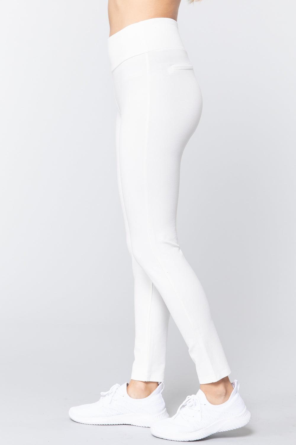 Waist Band Long Ponte Pants - AMIClubwear