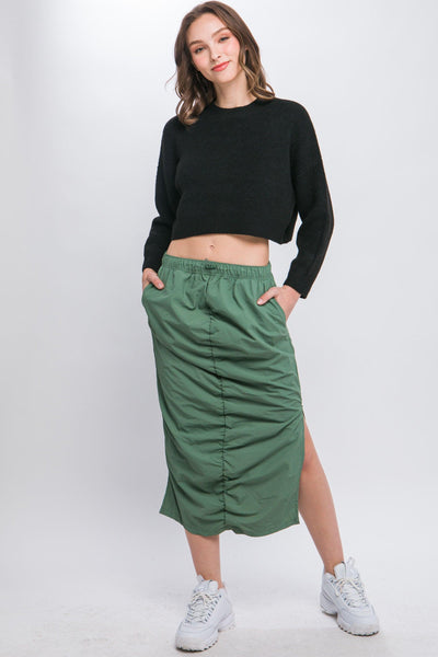 Wool Blend Cropped Sweater Top - AMIClubwear