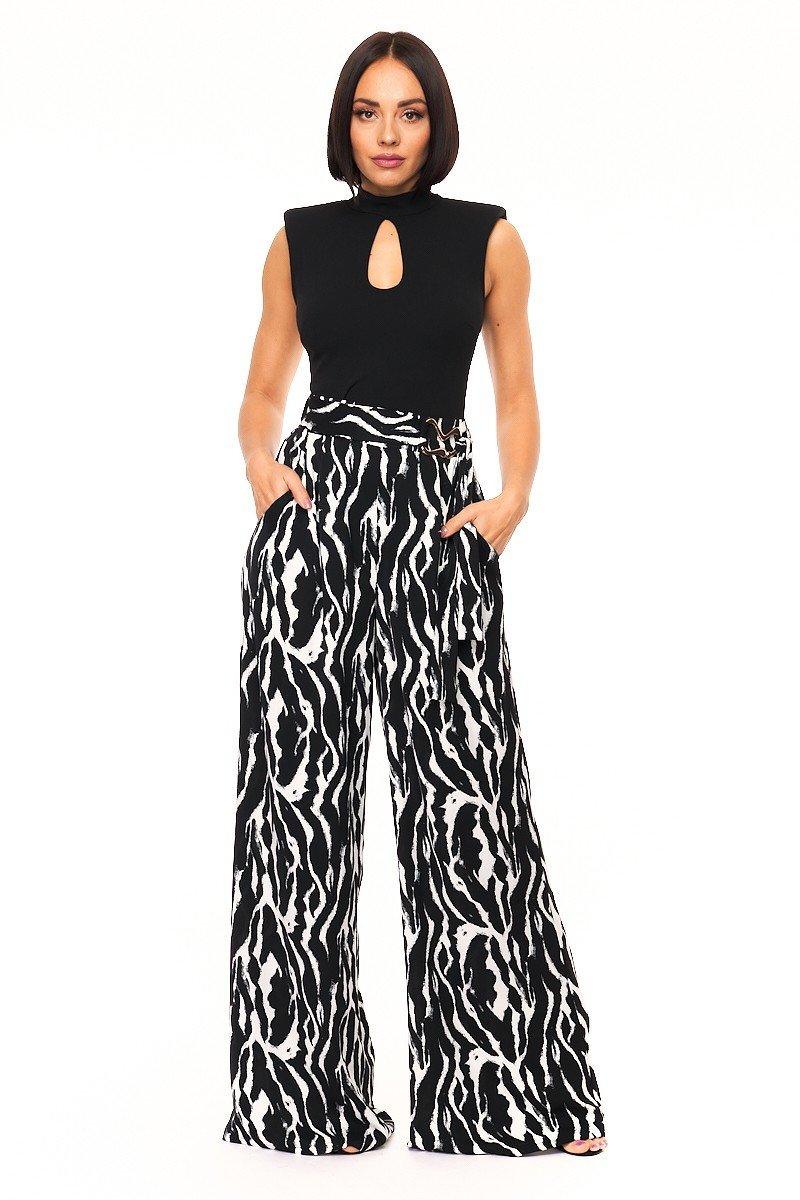 Woven Print Fashion Pants - AMIClubwear