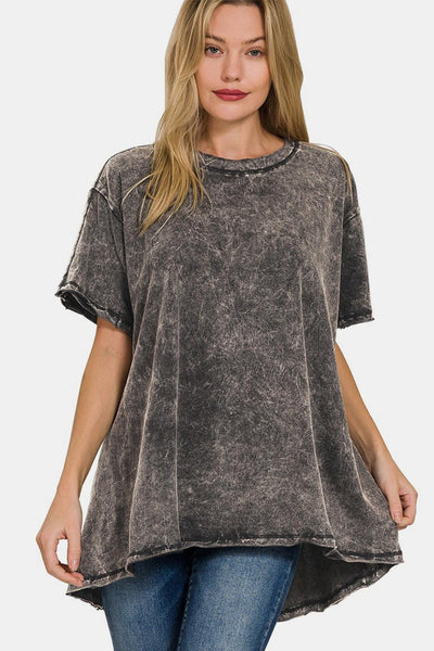 Zenana Round Neck Dropped Shoulder Blouse - AMIClubwear