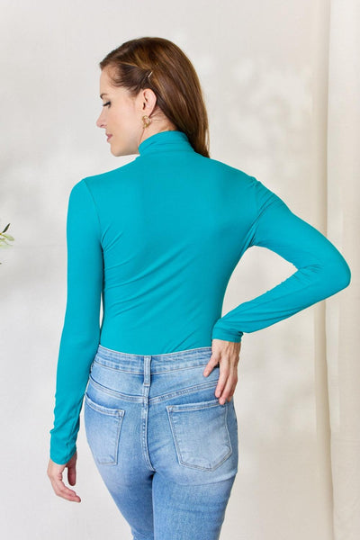 Zenana Turtleneck Long Sleeve Bodysuit - AMIClubwear