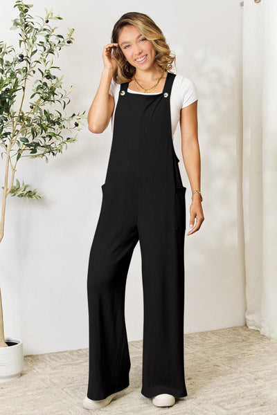 Double Take Full Size Wide Strap Overall with Pockets - AMIClubwear