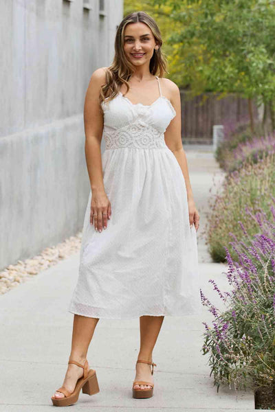 White Birch Full Size Lace Detail Sleeveless Lace Midi Dress - AMIClubwear