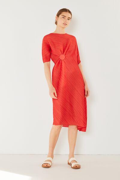 Marina West Swim Pleated Dolman Sleeve Dress - AMIClubwear