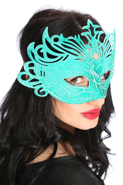 1 PC Green Crackle Paint Face Mask - AMIClubwear