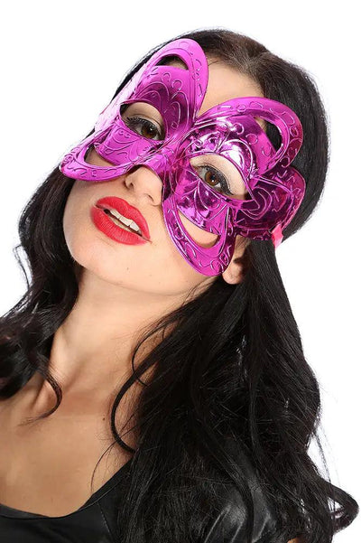 1 PC Rose Metallic Carve Textured Face Mask - AMIClubwear