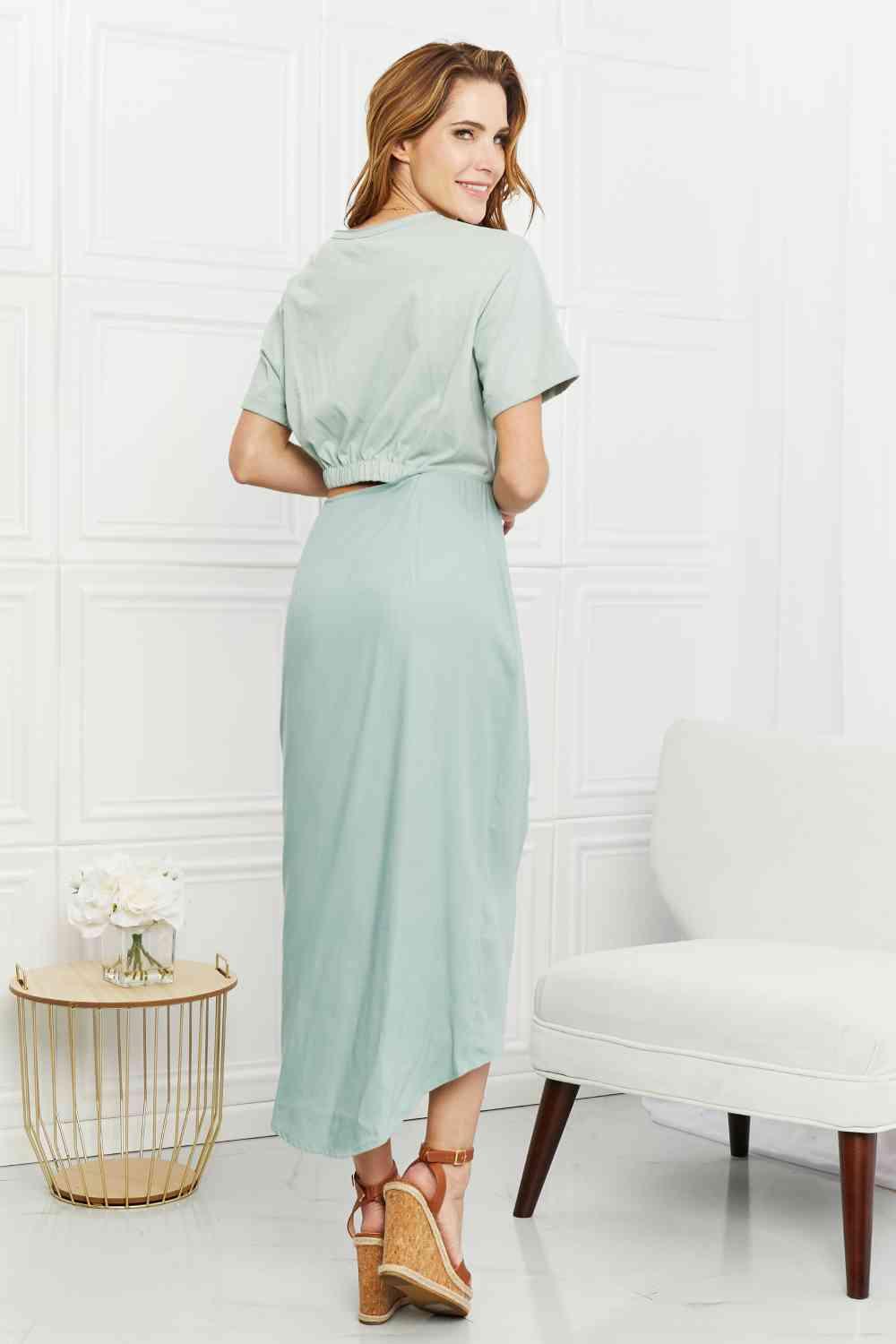 HEYSON Make It Work Cut-Out Midi Dress in Mint - AMIClubwear