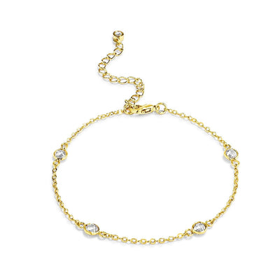1ct Gold Plated Clear CZ Round Bezel Saturn - AMIClubwear