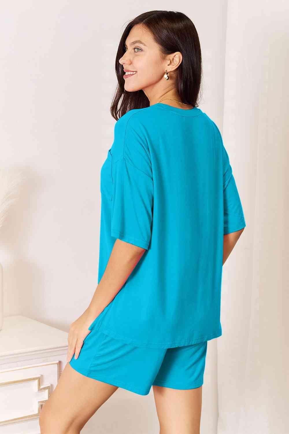 Basic Bae Full Size Soft Rayon Half Sleeve Top and Shorts Set - AMIClubwear
