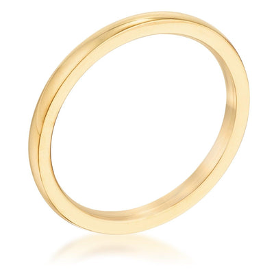 2 mm IPG Gold Stainless Steel Wedding Band - AMIClubwear