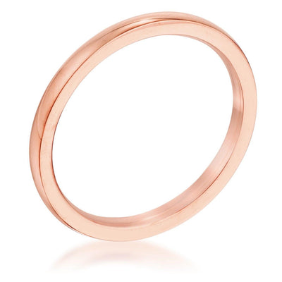 2 mm IPG Rose Goldtone Stainless Steel Wedding Band, <b>Size 5</b> - AMIClubwear