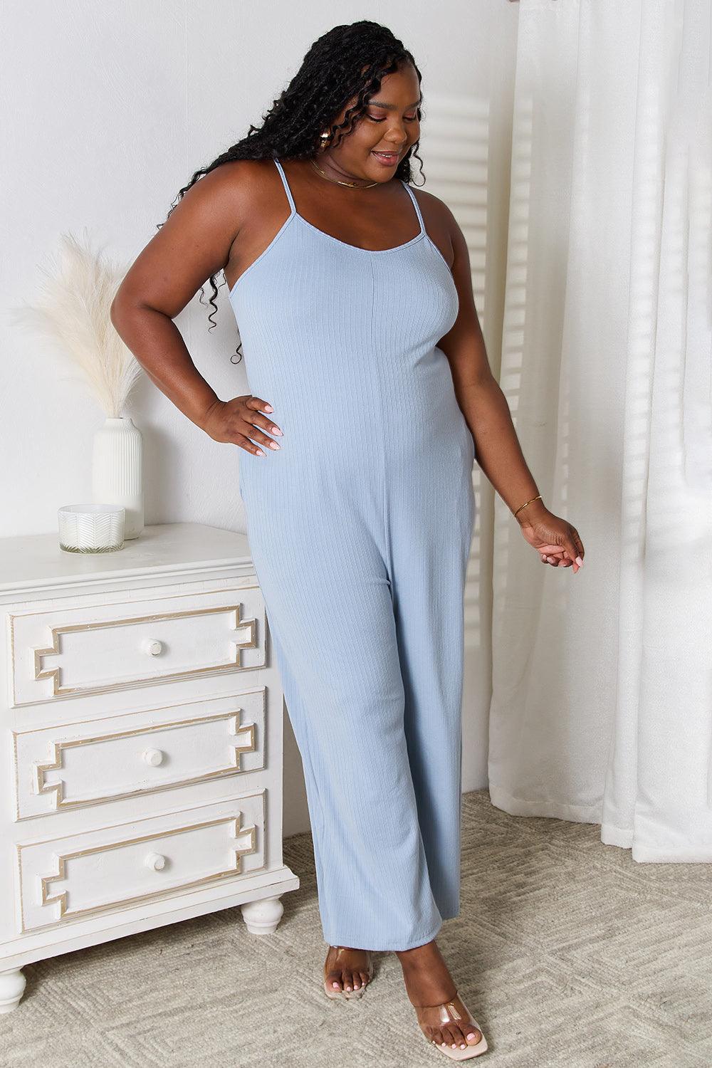 Basic Bae Full Size Spaghetti Strap V-Neck Jumpsuit - AMIClubwear