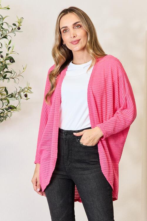Heimish Full Size Open Front Long Sleeve Cardigan - AMIClubwear