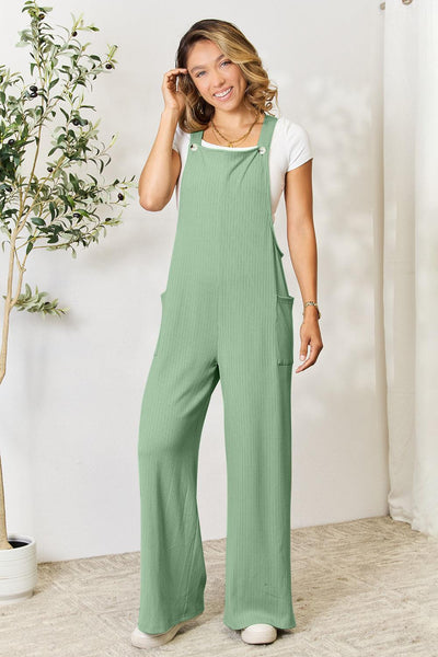 Double Take Full Size Wide Strap Overall with Pockets - AMIClubwear