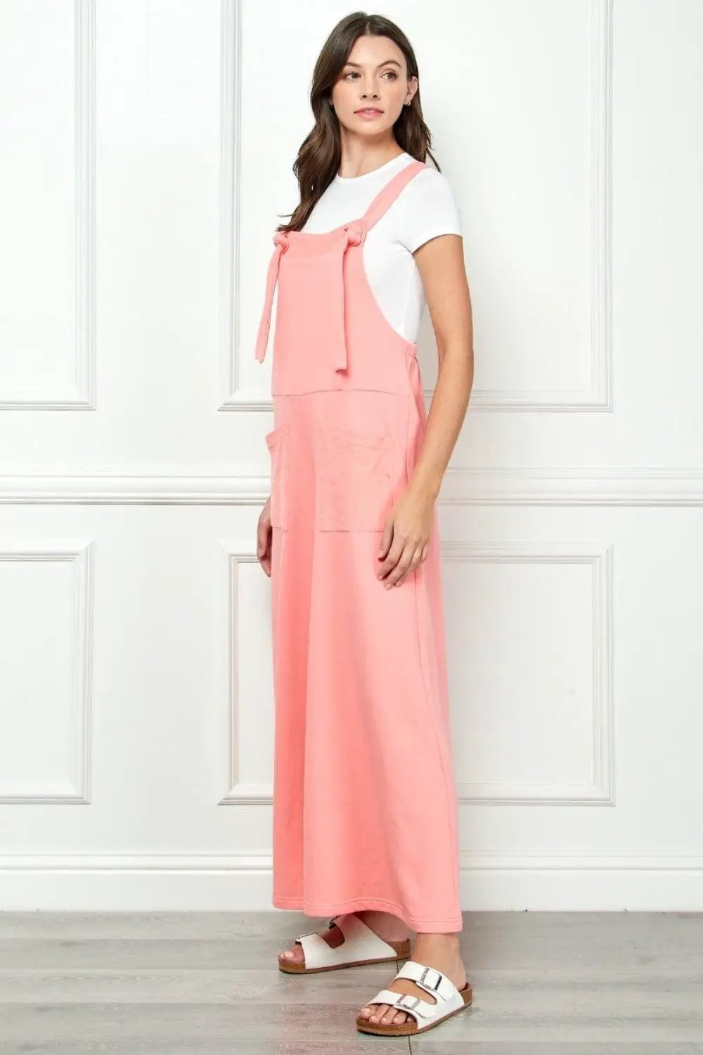 Veveret Wide Strap French Terry Overalls