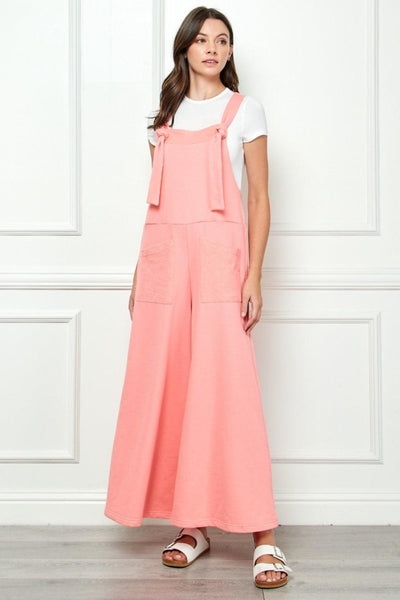 Veveret Wide Strap French Terry Overalls - AMIClubwear