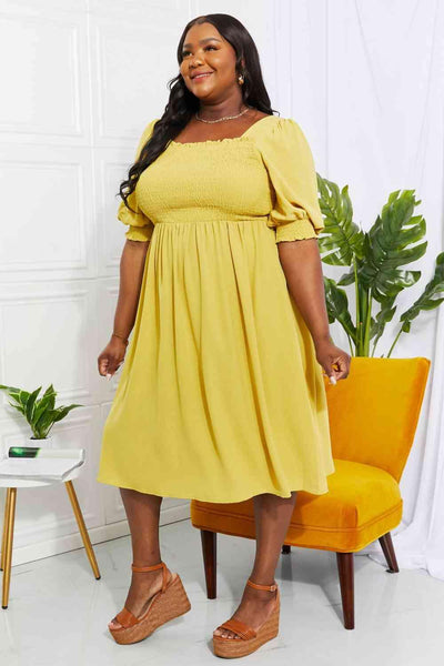 ODDI Full Size Love You Forever Square Neck Midi Dress - AMIClubwear