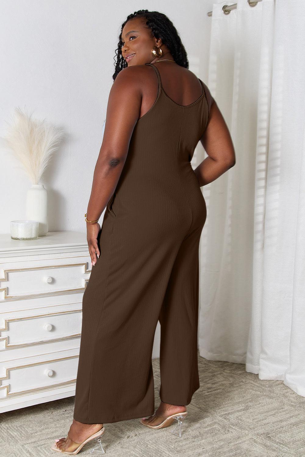 Basic Bae Full Size Spaghetti Strap V-Neck Jumpsuit - AMIClubwear