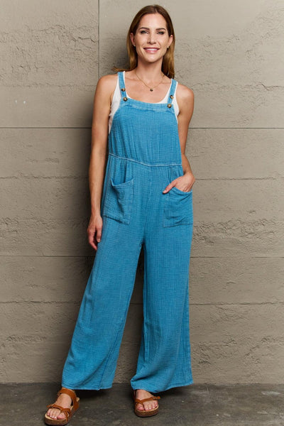 HEYSON Playful Mineral Wash Gauze Overalls - AMIClubwear