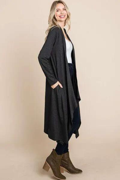 Culture Code Open Front Longline Cover Up with Pockets