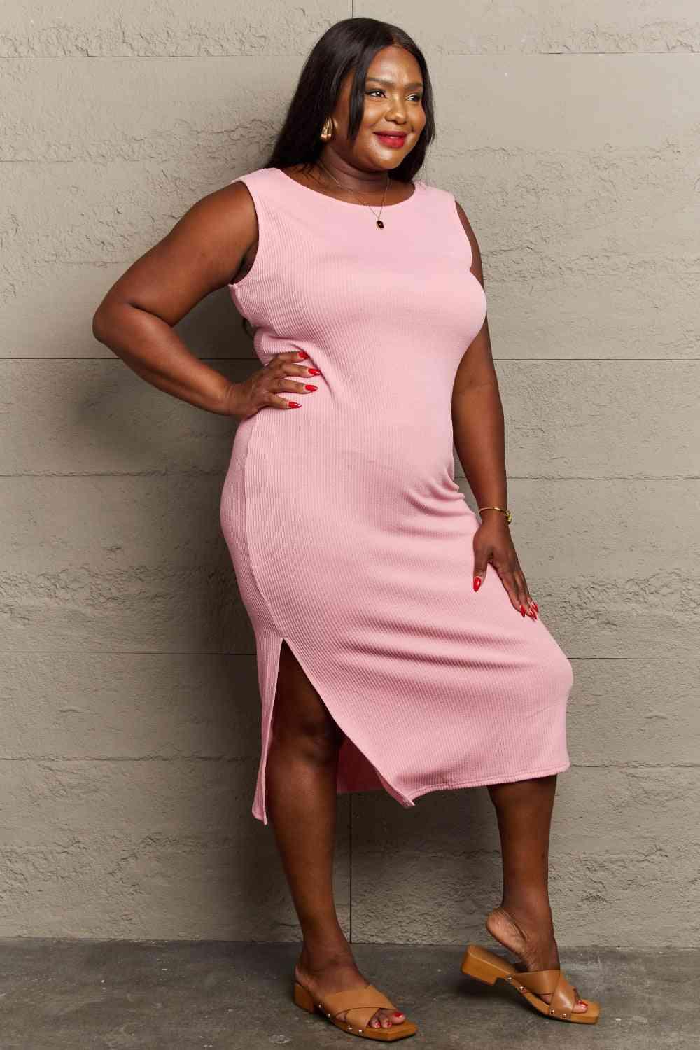 Sew In Love Full Size For The Night Fitted Sleeveless Midi Dress - AMIClubwear