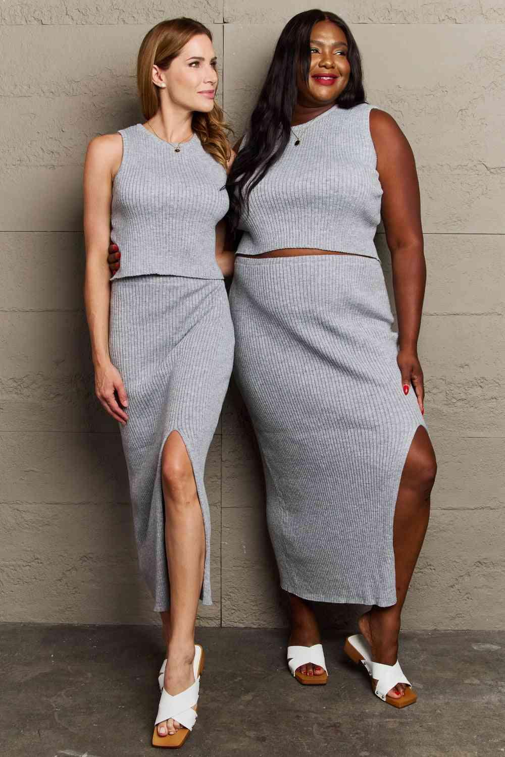 Sew In Love She's All That Fitted Two-Piece Skirt Set - AMIClubwear
