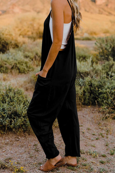 Double Take Full Size V-Neck Sleeveless Jumpsuit with Pockets - AMIClubwear