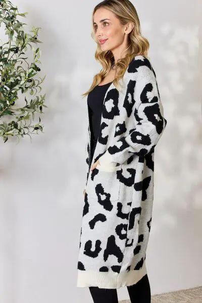 BiBi Leopard Open Front Cardigan