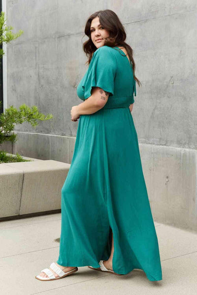 ODDI Full Size Woven Wrap Maxi Dress - AMIClubwear