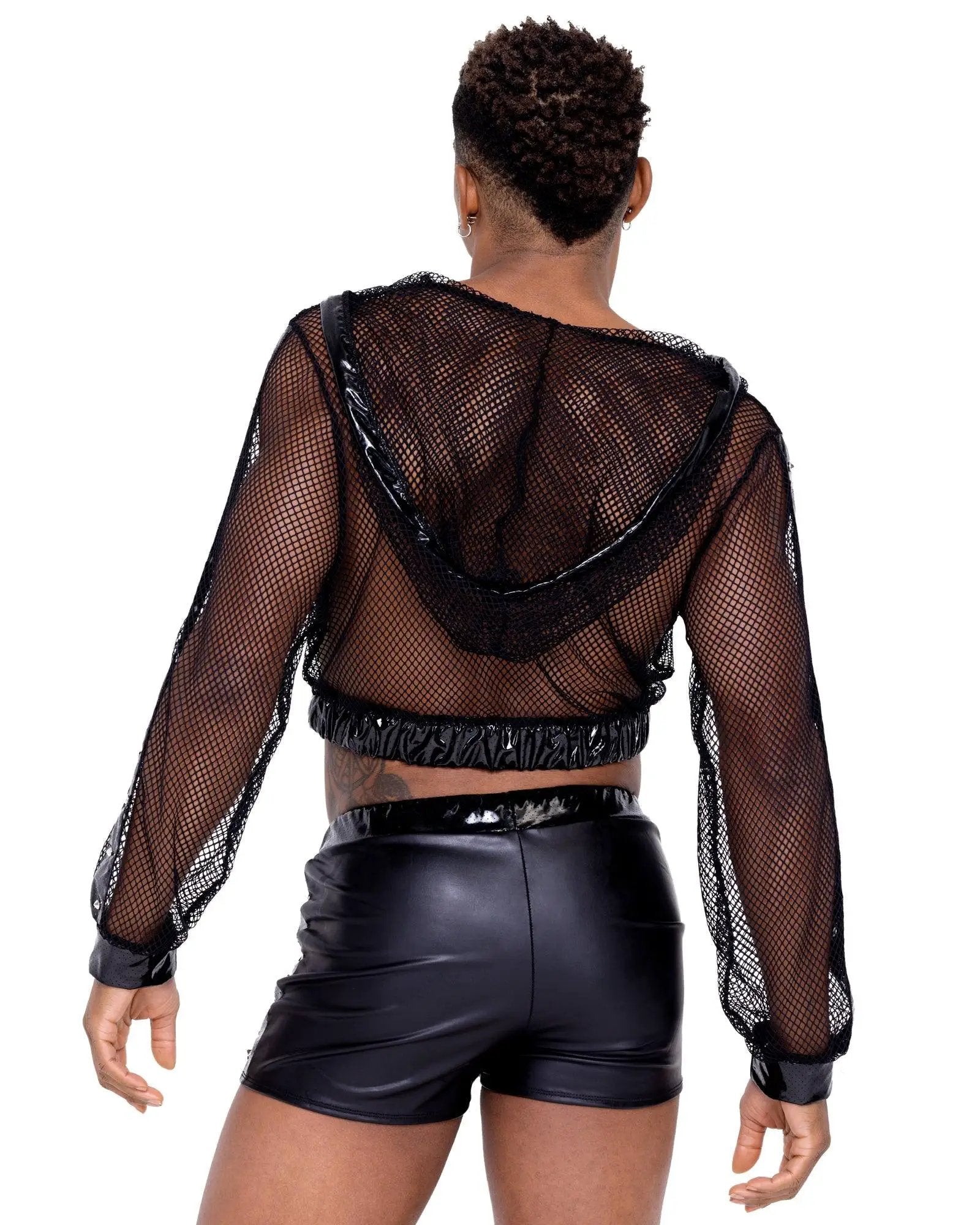 6329 - Mens Pleather Runner Shorts