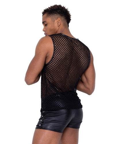 6329 - Mens Pleather Runner Shorts - AMIClubwear