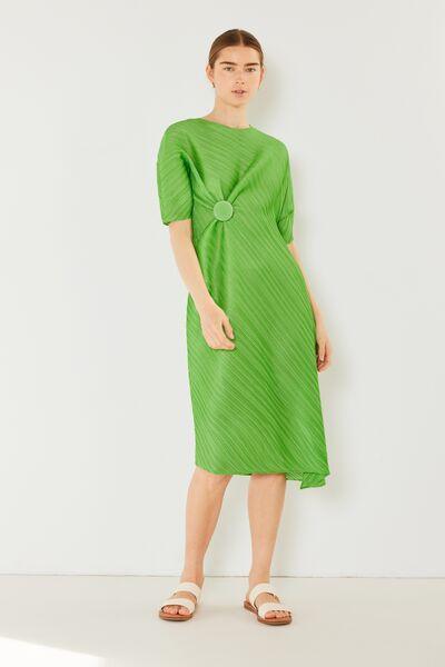 Marina West Swim Pleated Dolman Sleeve Dress - AMIClubwear