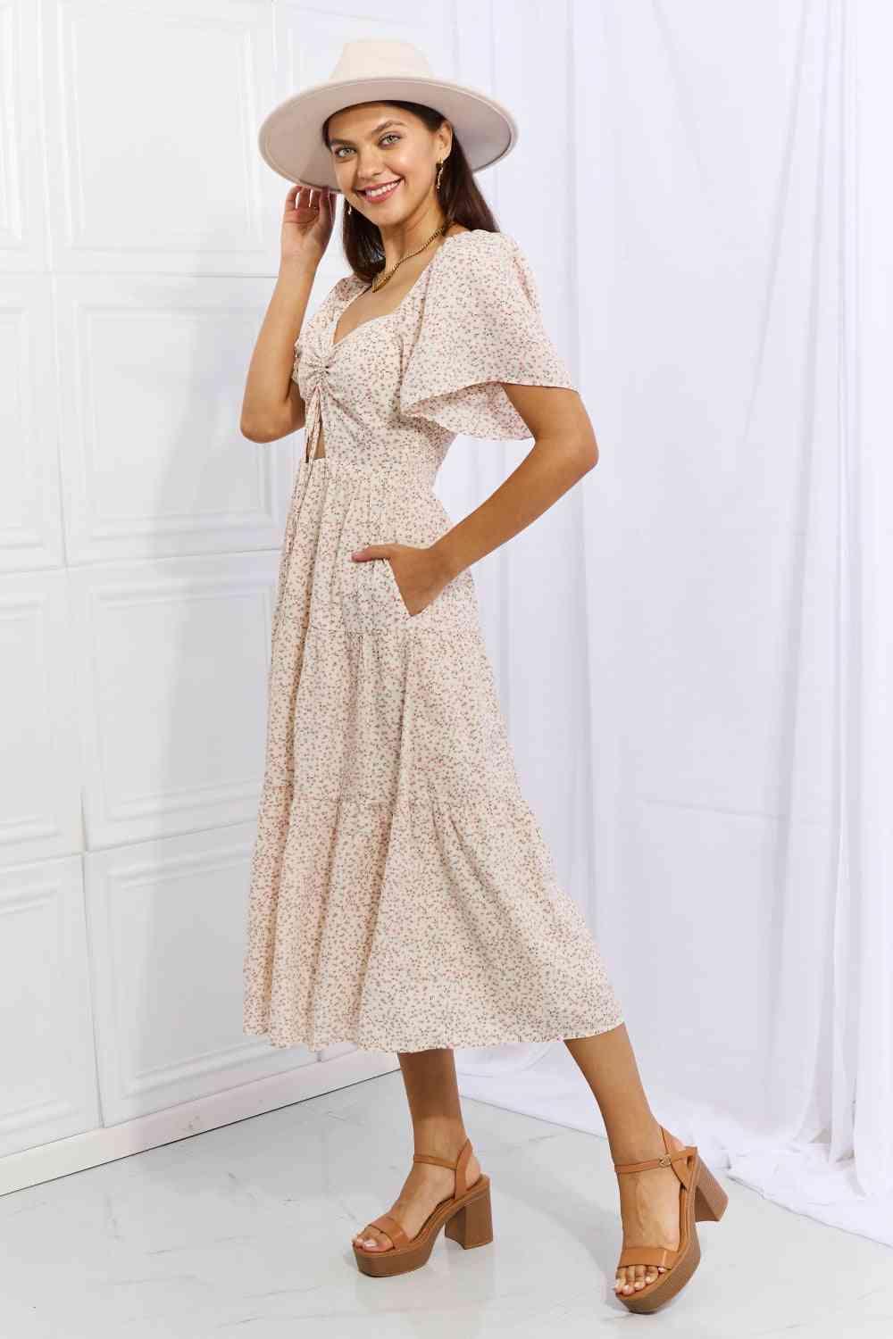 HEYSON Let It Grow Full Size Floral Tiered Ruffle Midi Dress - AMIClubwear