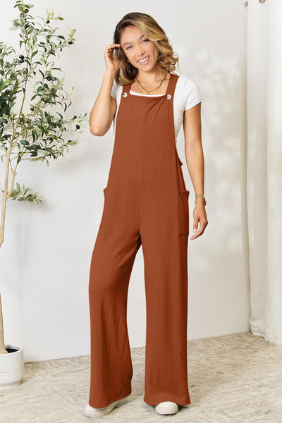 Double Take Full Size Wide Strap Overall with Pockets - AMIClubwear