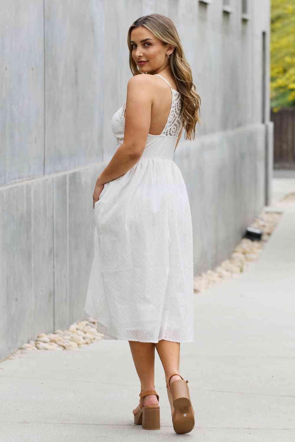 White Birch Full Size Lace Detail Sleeveless Lace Midi Dress - AMIClubwear