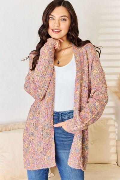 Rousseau Multicolor Open Front Knit Cardigan - AMIClubwear