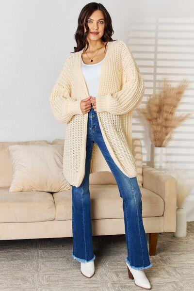 Rousseau Oversized Open Front Knit Cardigan - AMIClubwear